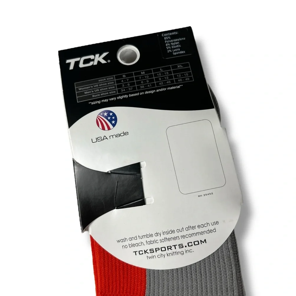 TCK Performance Orange Gray Digital Camo Crew Socks Size‎ Large New 3 Pair